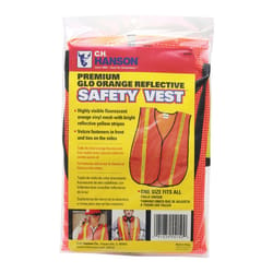 C.H. Hanson Reflective Safety Vest Fluorescent Orange One Size Fits All