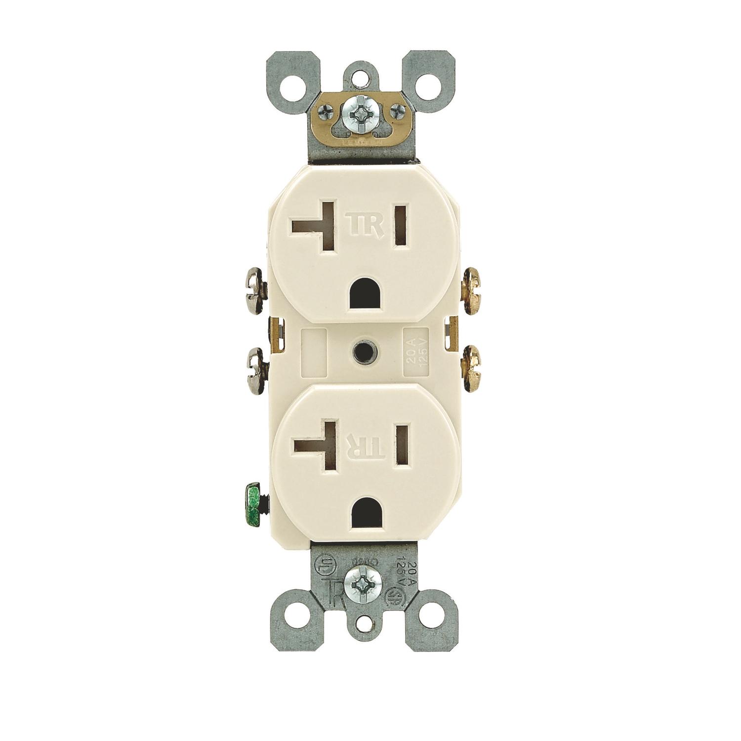 Photo 1 of 2 PACK! Leviton 20 amps 125 V Duplex Light Almond Tamper Resistant Outlet 5-20R 