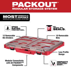 Milwaukee PACKOUT Organizer Impact-Resistant Poly 10 compartments Red