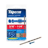 Tapcon 3/16 in. D X 1-1/4 in. L Steel Hex Head Concrete Screw Anchor 75 pk