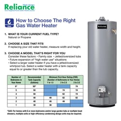 Reliance 30 gal 35500 BTU Natural Gas/Propane Mobile Home Water Heater