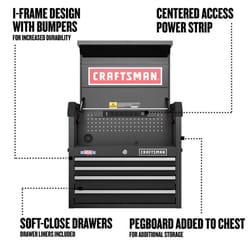 Craftsman S2000 41 in. 10 drawer Steel Rolling Tool Cabinet 37.5 in. H X 18 in. D