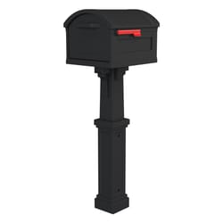 Gibraltar Mailboxes Grand Haven Classic Plastic Post Mount Black Mailbox