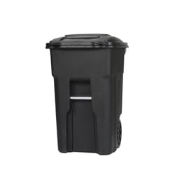 Toter 48 gal Black Polyethylene Wheeled Garbage Can Lid Included