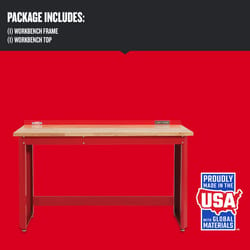 Craftsman 24 in. L X 6 ft. W X 41.25 in. H Workbench with Butcher Block Top 1450 lb. cap.