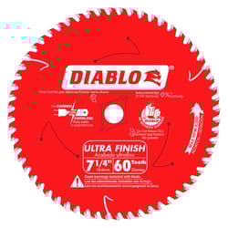 Diablo 7-1/4 in. D X 5/8 in. TiCo Hi-Density Carbide Finishing Saw Blade 60 teeth 1 pk