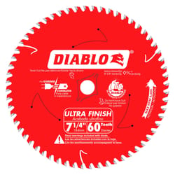 Diablo 7-1/4 in. D X 5/8 in. TiCo Hi-Density Carbide Finishing Saw Blade 60 teeth 1 pk