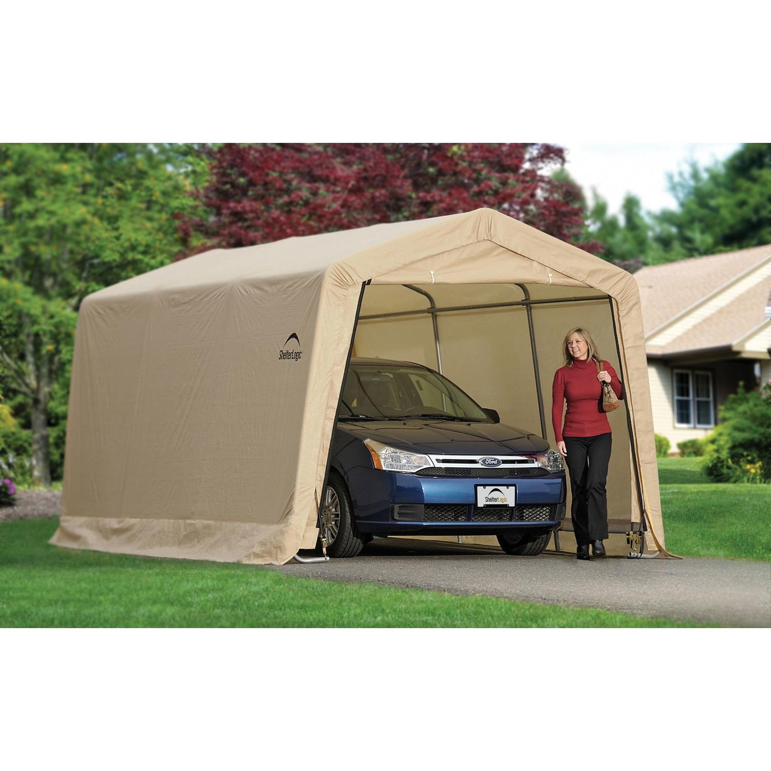 Photo 1 of ShelterLogic AutoShelter 10 ft. x 15 ft. Plastic Horizontal Peak Storage Shed without Floor Kit