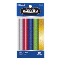 Bazic Products 3/5 in. H X 3/5 in. W Star Assorted Foil Star Label 660 pk