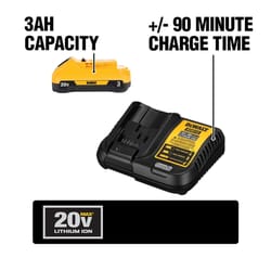 DeWalt 20V MAX DCB230C 20 V 3 Ah Lithium-Ion Compact Battery and Charger Starter Kit 2 pc