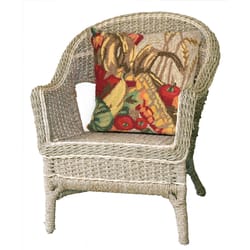 Liora Manne Frontporch Multicolored Basket Polyester Throw Pillow 18 in. H X 2 in. W X 18 in. L
