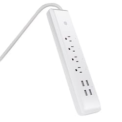 Feit Smart Home 5 ft. L 4 outlets Smart-Enabled Wi-Fi Power Strip with USB White 460 J