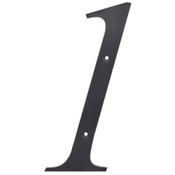 HILLMAN 6 in. Black Plastic Nail-On Number 1 1 pc