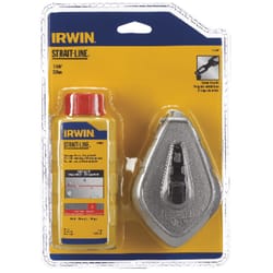 Irwin Strait-Line 4 oz Red Twisted Chalk and Reel Set 100 ft. White