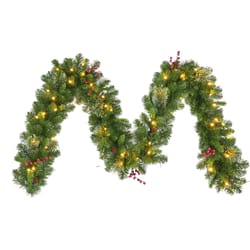 Celebrations Home 10 in. D X 9 ft. L LED Prelit Warm White Mixed Pine Garland