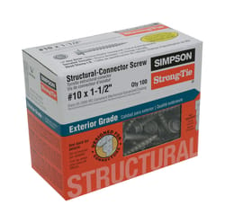 Simpson Strong-Tie Strong-Drive No. 10 Sizes X 1-1/2 in. L Star Hex Head Structural Screws 0.8 lb 10