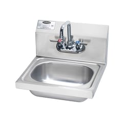 Krowne Hand Sinks Series 16 in. W X 15 in. D Wall-Mount Stainless Steel Hand Sink