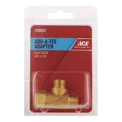 Ace Add A Tee 3/8 in. Female Compression Swivel T X 3/8 in. D Male Compression Brass Adapter