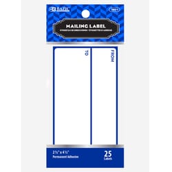 Bazic Products 4-1/2 in. H X 2-1/2 in. W Rectangle Multicolored Mailing Label 25 pk