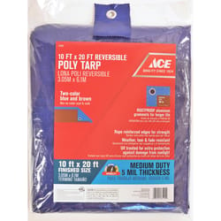 Ace 10 ft. W X 20 ft. L Medium Duty Polyethylene Tarp Blue/Brown