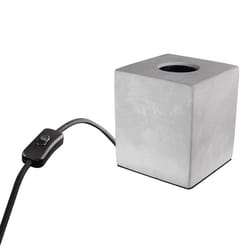 Feit 3.6 in. Concrete Beige/White Cube Lamp Base