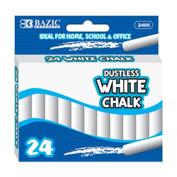 Bazic Products Dustless Nontoxic White Chalk 24 pk