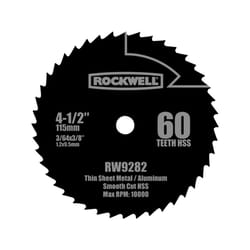 Rockwell 4-1/2 in. D X 3/8 in. Versacut High Speed Steel Circular Saw Blade 60 teeth