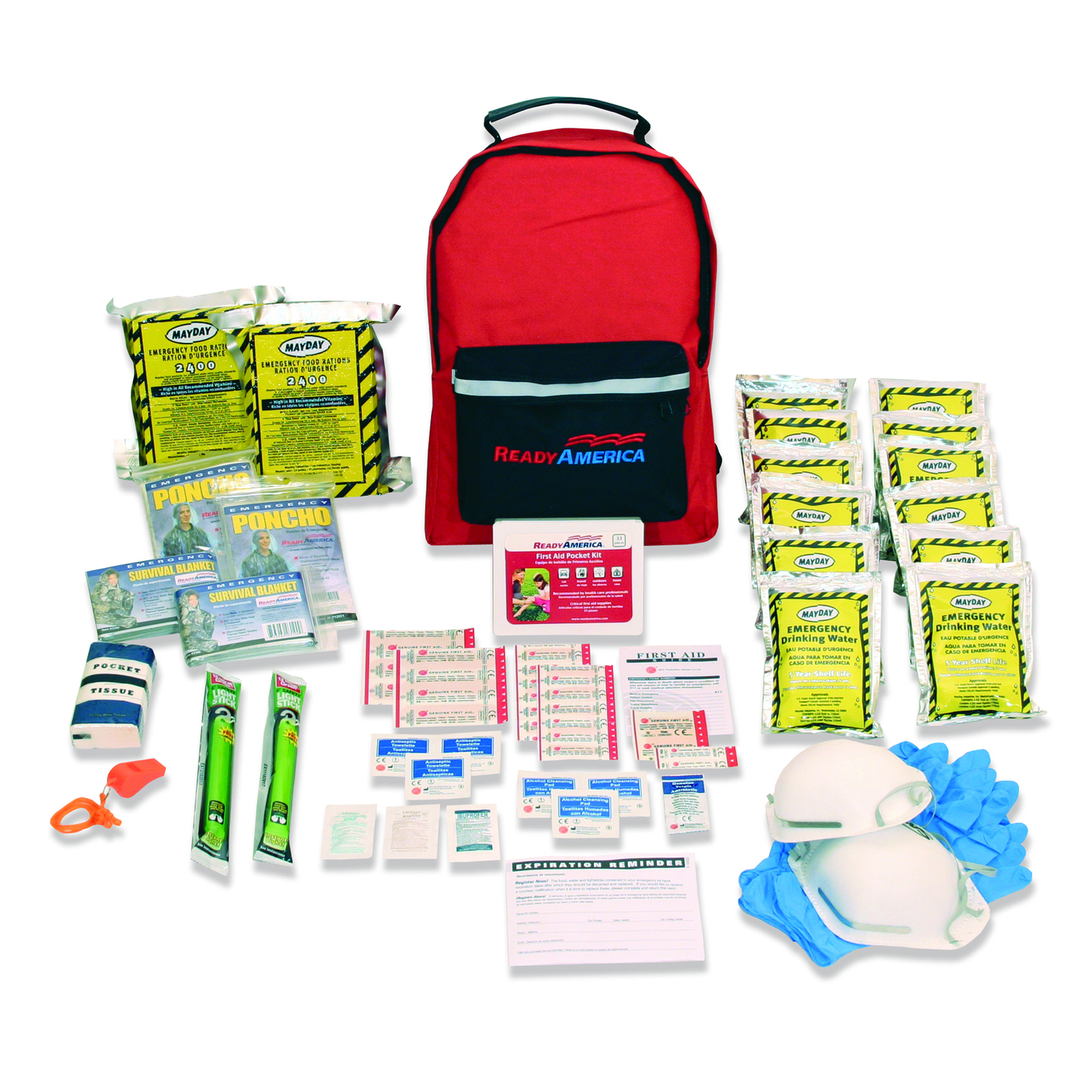 Photo 1 of Ready America Ready America 12.5 x 9 x 5 in. Multicolored Emergency Kit 7.75 lb 33 pc