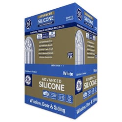 GE Advanced White Silicone 2 Window and Door Caulk Sealant 10.1 oz