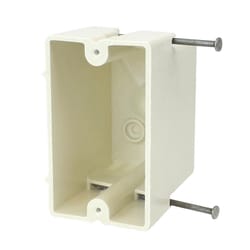 Allied Moulded FiberglassBOX New Work 18 cu in Rectangle Fiberglass 1 gang Switch Box Off White