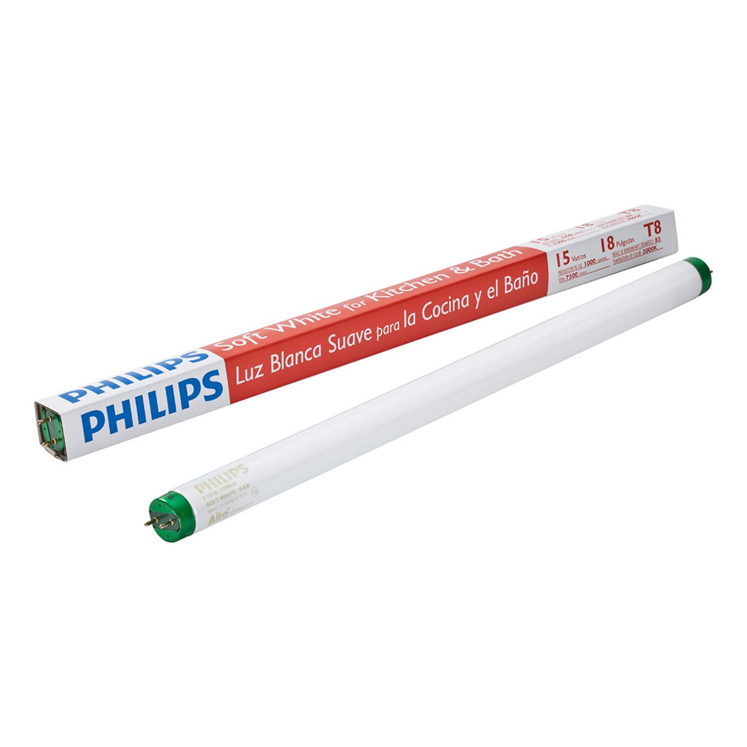 Photo 1 of Philips Alto 15 watt T8 1 in. Dia. x 18 in. L Fluorescent Bulb Soft White Linear 3000 K 1 pk