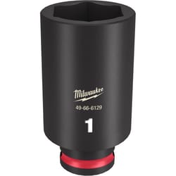 Milwaukee Shockwave 1 in. X 3/8 in. drive SAE 6 Point Deep Impact Socket 1 pc