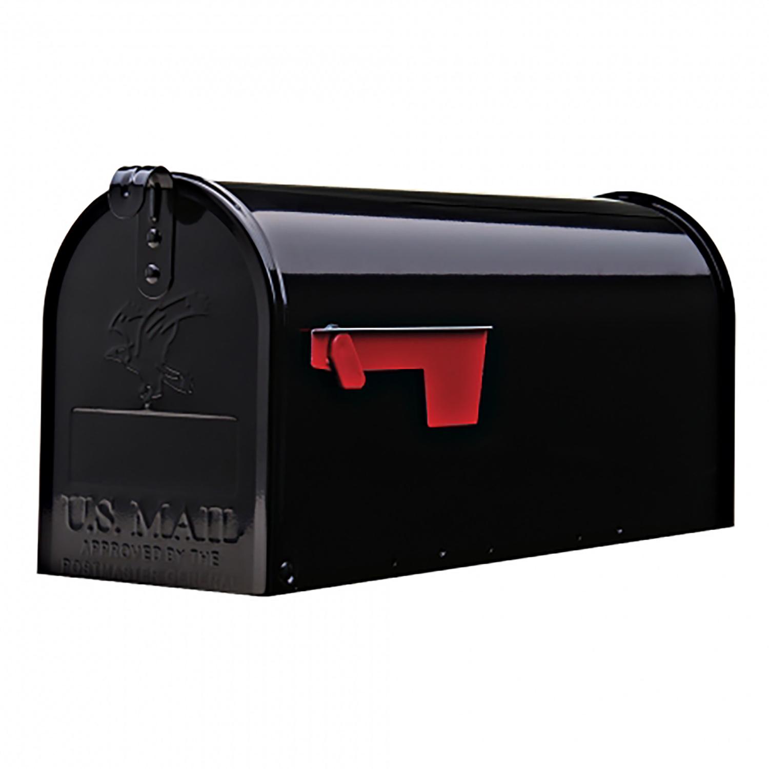 Photo 1 of Gibraltar Mailboxes Elite Classic Galvanized Steel Post Mount Black Mailbox