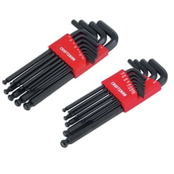 Craftsman 1/4 Metric and SAE Long and Short Arm Ball End Hex Key Set 26 pc