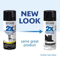 Rust-Oleum Painter's Touch 2X Ultra Cover Gloss Black Paint+Primer Spray Paint 12 oz