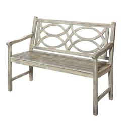 Jack Post Gray Wood Patio Bench 36 in. H X 48 in. L X 25 in. D