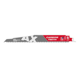 Milwaukee AX 9 in. Carbide Demolition Reciprocating Saw Blade 5 TPI 1 pk