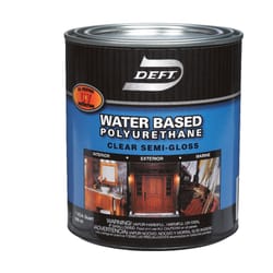 Deft Semi-Gloss Clear Water-Based Waterborne Wood Finish 1 qt