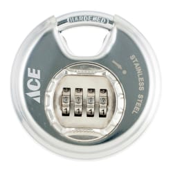 Ace 3.18 in. H X 3.25 in. W Stainless Steel Pin Cylinder Disk Padlock 1 pk