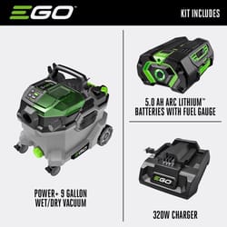 EGO Power+ WDV0904 9 gal Cordless Wet/Dry Vacuum Kit (Battery & Charger) 56 V W/ 5.0AH BATTERY