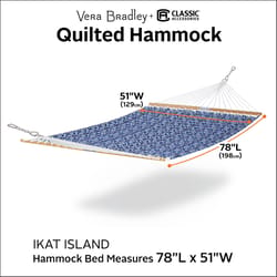 Classic Accessories 51 in. W X 78 ft. L 2 person Multi-color Ikat Island Quilted Hammock