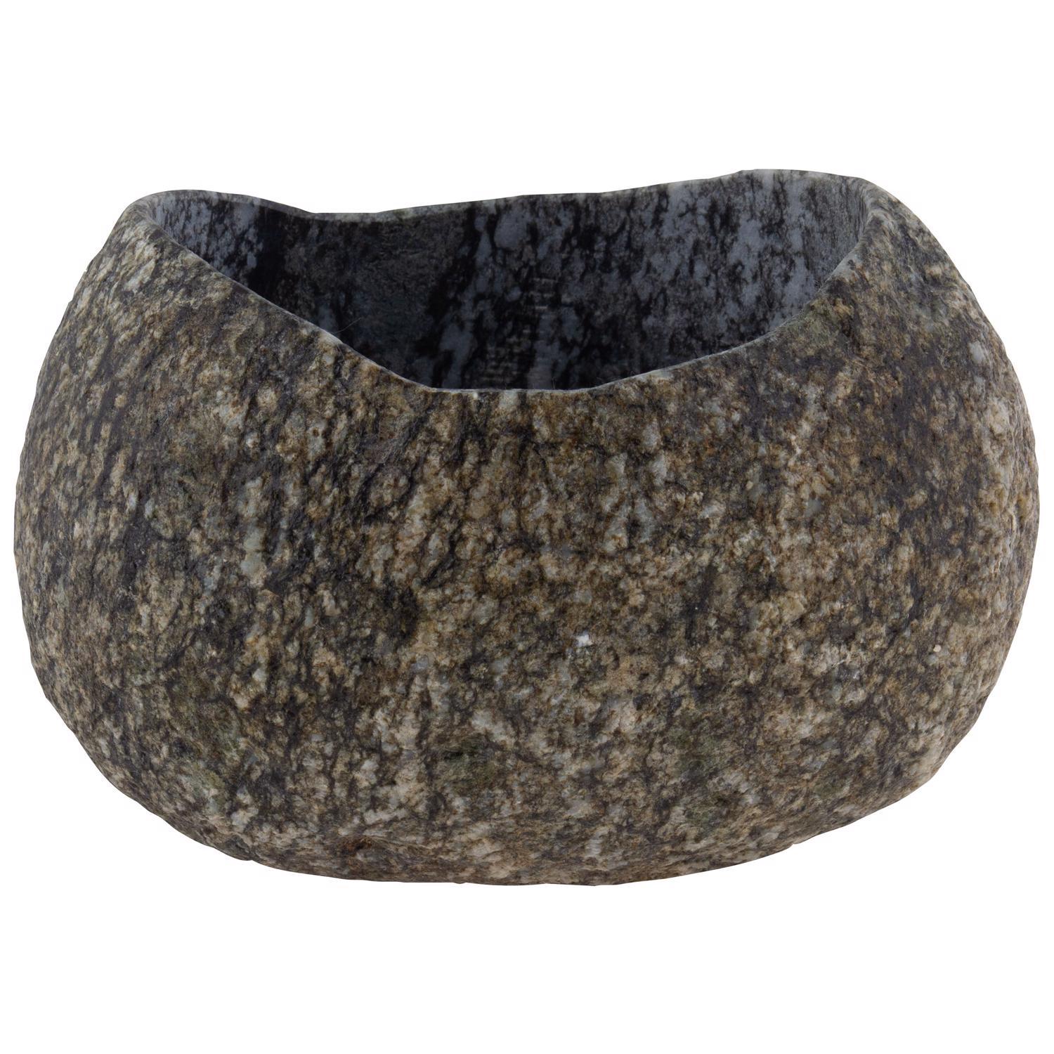 Photo 1 of Karma Gifts 3.9 in. H X 6.9 in. W X 6.3 in. D Stone Planter Natural