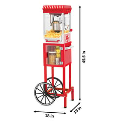 Nostalgia Red/White 2.5 lb Oil Popcorn Cart
