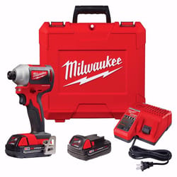 Milwaukee M18 18 V 1/4 in. Cordless Brushless Compact Impact Driver Kit (Battery & Charger)