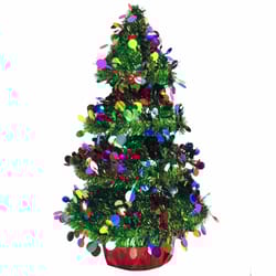 FC Young Multicolored Tinsel Christmas Tree 14 in.