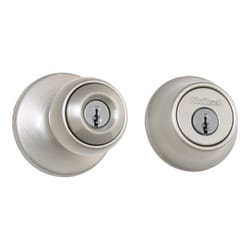 Kwikset Polo Satin Nickel Entry Lock and Single Cylinder Deadbolt 1-3/4 in.