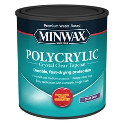 Minwax Polycrylic Satin Crystal Clear Water-Based Polyurethane 1 qt