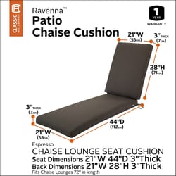 Classic Accessories Ravenna Espresso Polyester Chaise Cushion 28 in. H X 44 in. W X 21 in. L