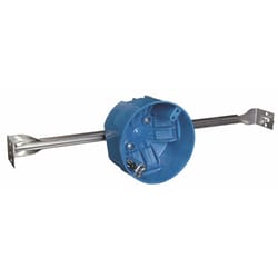 Carlon 2-1/4 in. Round Polycarbonate 1 gang Electrical Box w/Hanger Bar Blue