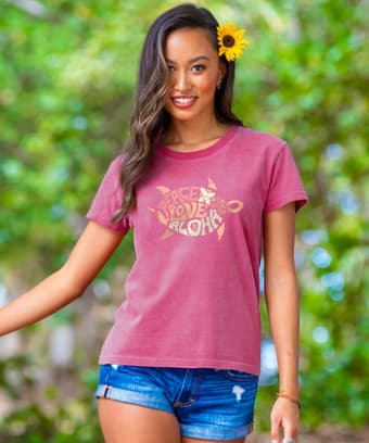 PL Aloha Honu - Paradise Red Dyed Short Sleeve Crewneck T-Shirt
